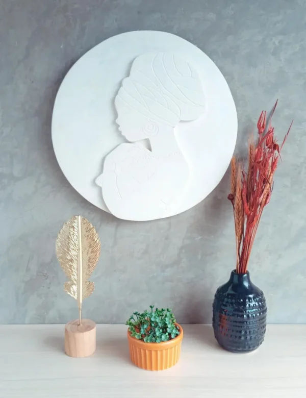 Mandala Africana de Gesso Cru para Pintar Alto Relevo - Imagem 2