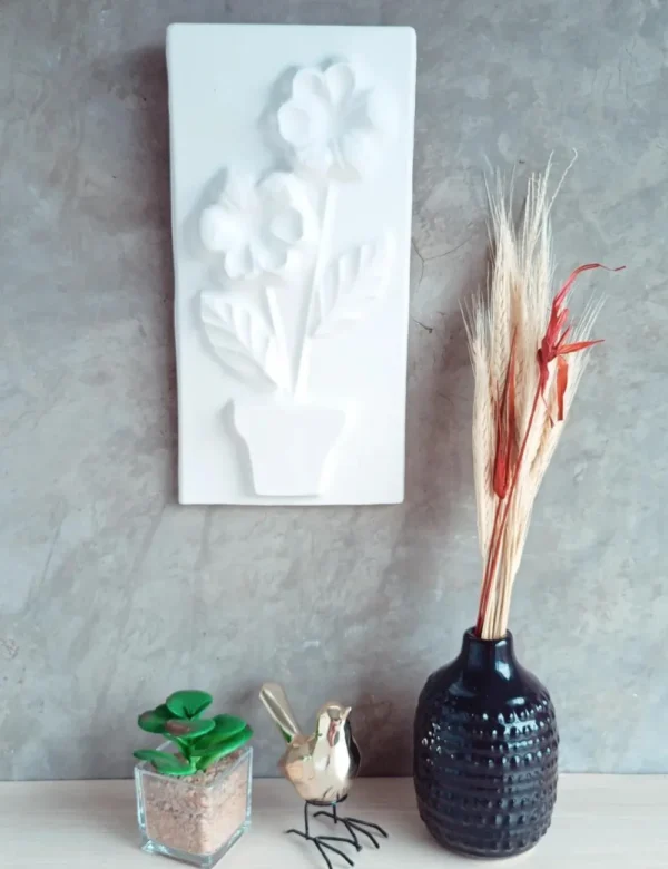 Quadro Flor de Gesso Cru para Pintar - Uma Pintura Botânica em Alto-relevo! - Imagem 2