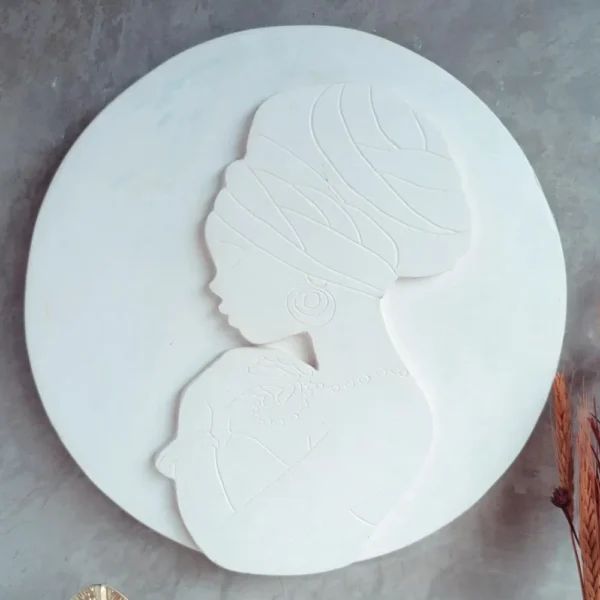 Mandala Africana de Gesso Cru para Pintar Alto Relevo