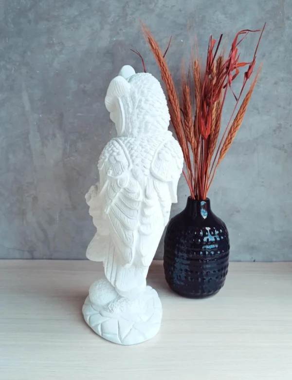 Coruja de Gesso com Filhote 3d Decorativa  para Pintar - Imagem 3