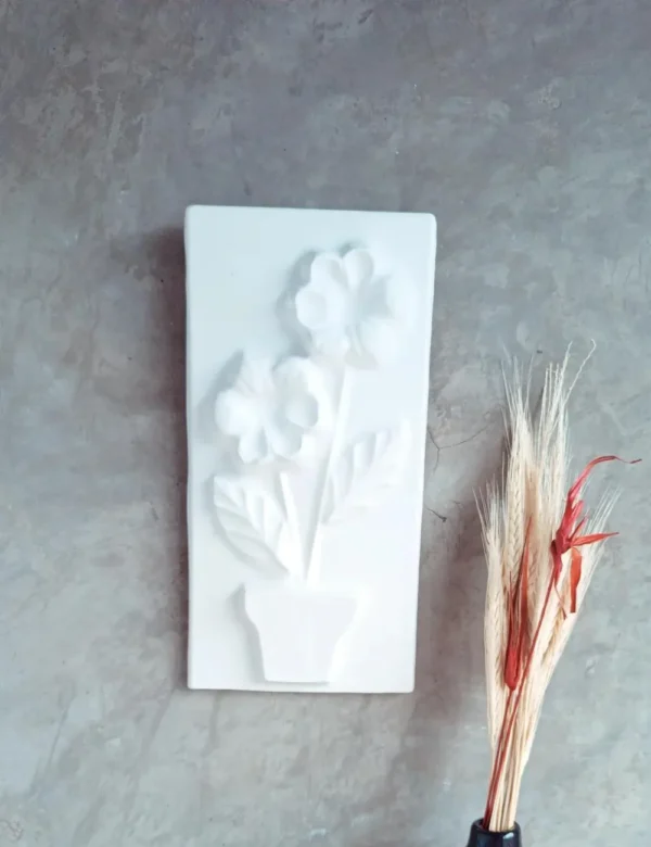 Quadro Flor de Gesso Cru para Pintar - Uma Pintura Botânica em Alto-relevo!