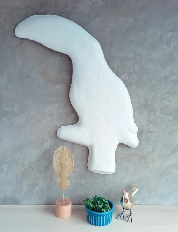 Tucano de Gesso Cru 52 cm para Pintar Alto Relevo - Imagem 2
