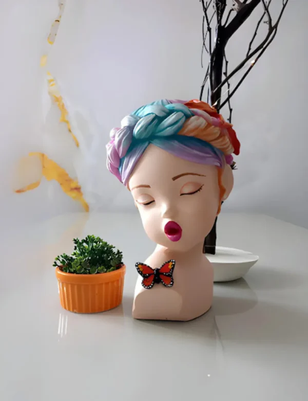 Busto Menina Linda Butterfly 25cm Para Decoração Sofisticada - Imagem 2